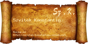Szvitek Konstantin névjegykártya